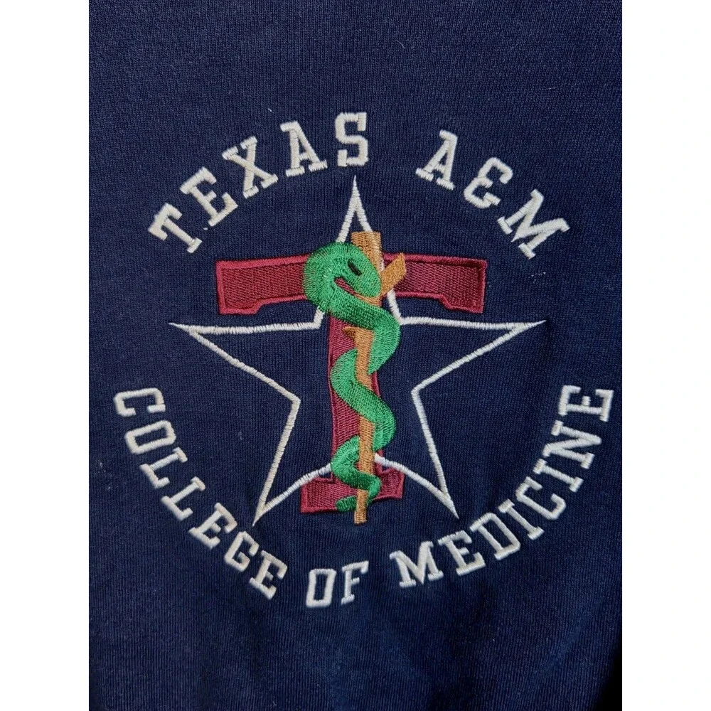 Vtg Texas A&M University College Of Medicine Sweatshirt XL Navy Made in USA FOTL